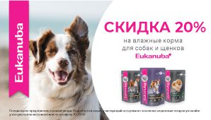 Акция от Eukanuba - 20% на влажные корма для собак