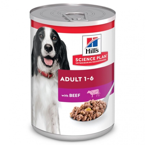 Влажный корм для взрослых собак Hill's (Хиллс) Science Plan Adult 1-6, говядина, 370 г