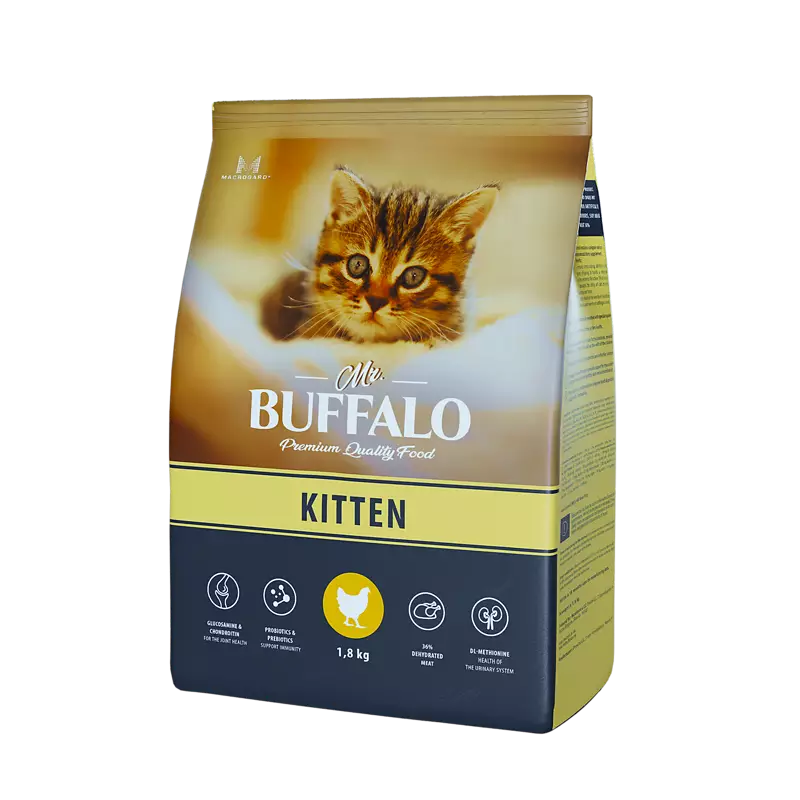 Сухой корм для котят до 1 года Mr.Buffalo (Мистер Баффало) Kitten, Курица
