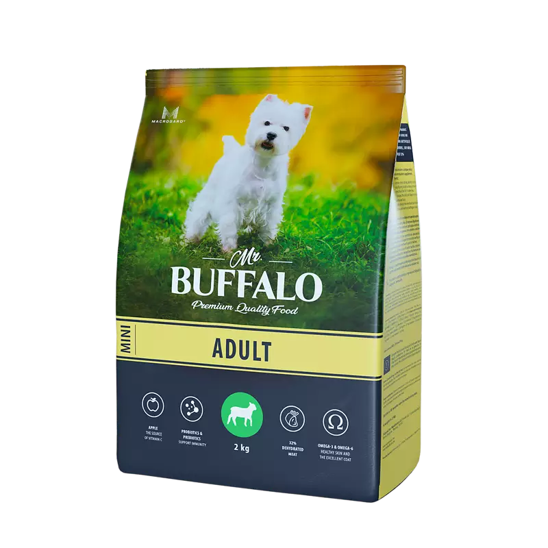 Сухой корм для собак миниатюрных пород Mr.Buffalo (Мистер Баффало) Adult Mini, Ягненок