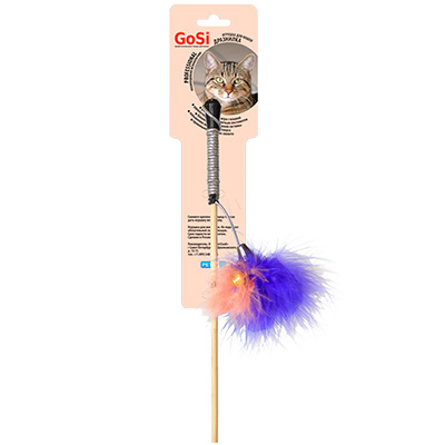 Игрушка-дразнилка для кошек GoSi "Перо на веревке"