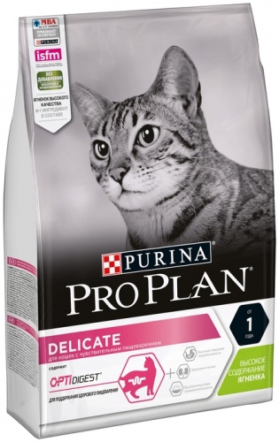 Сухой корм для кошек Pro Plan Delicate (Про План Деликейт), ягненок