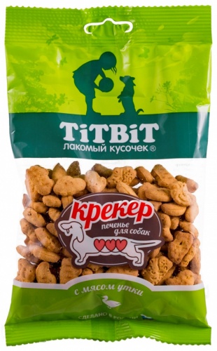 Лакомство для собак TitBit (Титбит) Крекер, с мясом утки, 100 г