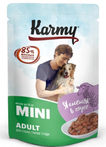 Влажный корм для собак мелких пород  Karmy (Карми), Ягненок в соусе, 80 г