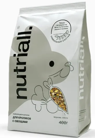 Полнорационный корм Nutriall (Нутриол) для кроликов с фруктами, 400 г