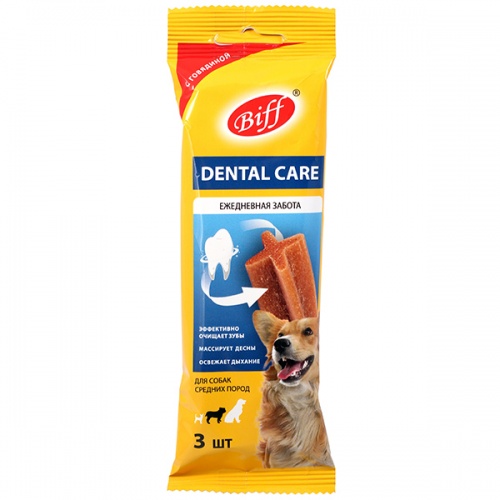 Снэк жевательный TitBit (Титбит) Dental Care для собак средних пород с говядиной, 77 г