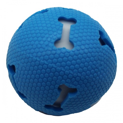Игрушка для собак Мяч Косточки, мигающий, 7,5 см