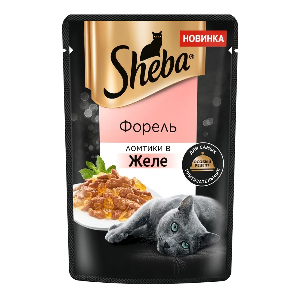 Влажный корм для кошек Sheba (Шеба), ломтики в желе, форель, 75 г