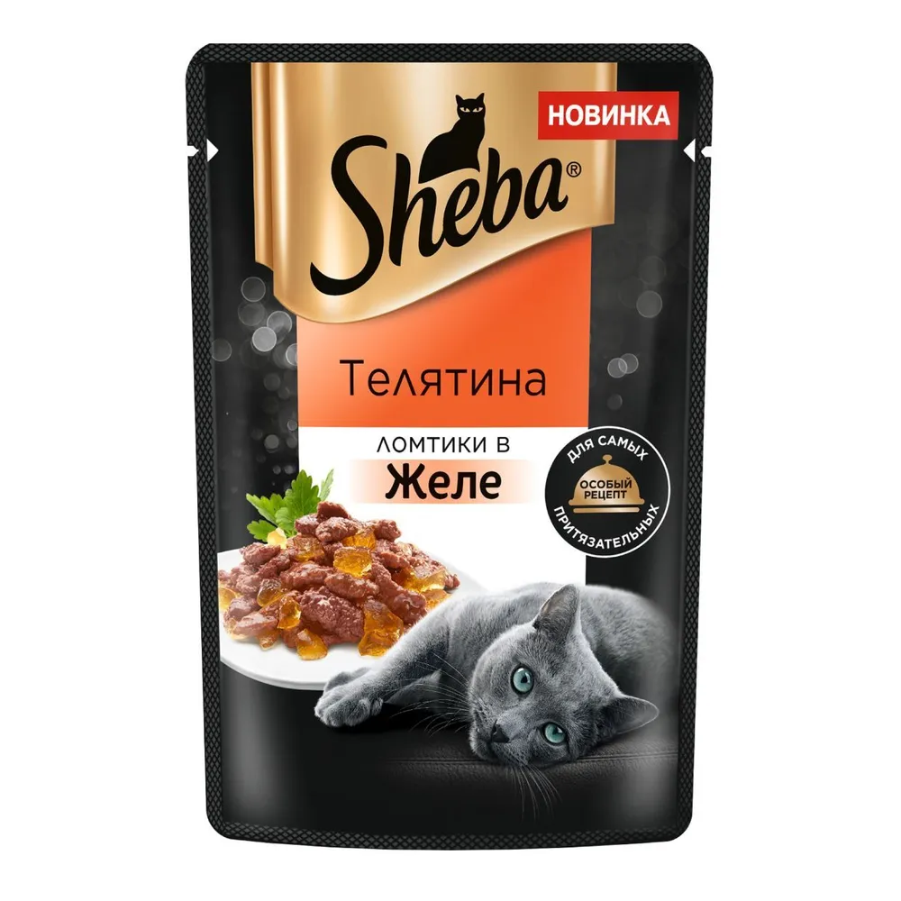 Влажный корм для кошек Sheba (Шеба), ломтики в желе, телятина, 75 г