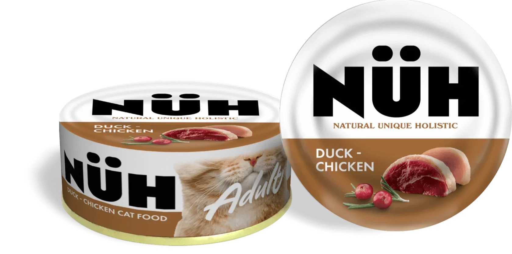 Беззерновой влажный корм Nuh (Нюх) для взрослых кошек, утка и цыплёнок, 100 гр