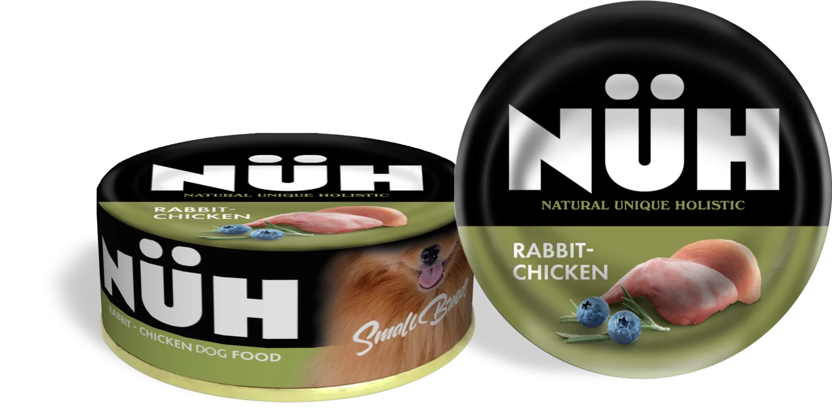 Беззерновой влажный корм Nuh (Нюх) для взрослых собак мелких пород, кролик и цыплёнок, 100 гр