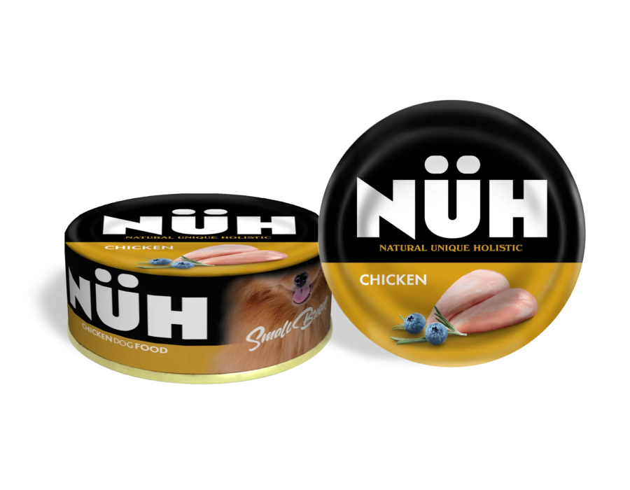 Беззерновой влажный корм Nuh (Нюх) для взрослых собак мелких пород, цыплёнок, 100 гр