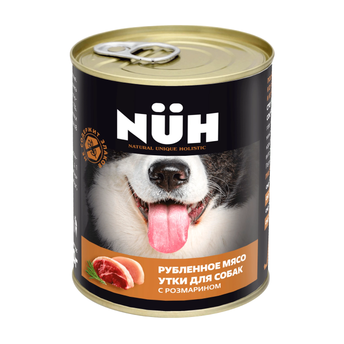 Беззерновой влажный корм Nuh (Нюх) для взрослых собак средних и крупных пород, утка, 340 гр