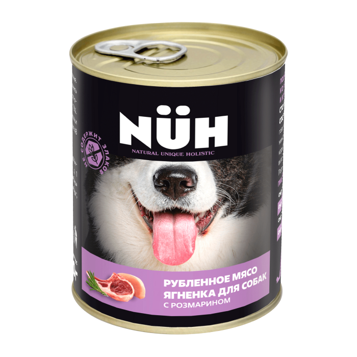 Беззерновой влажный корм Nuh (Нюх) для взрослых собак средних и крупных пород, ягненок, 340 гр