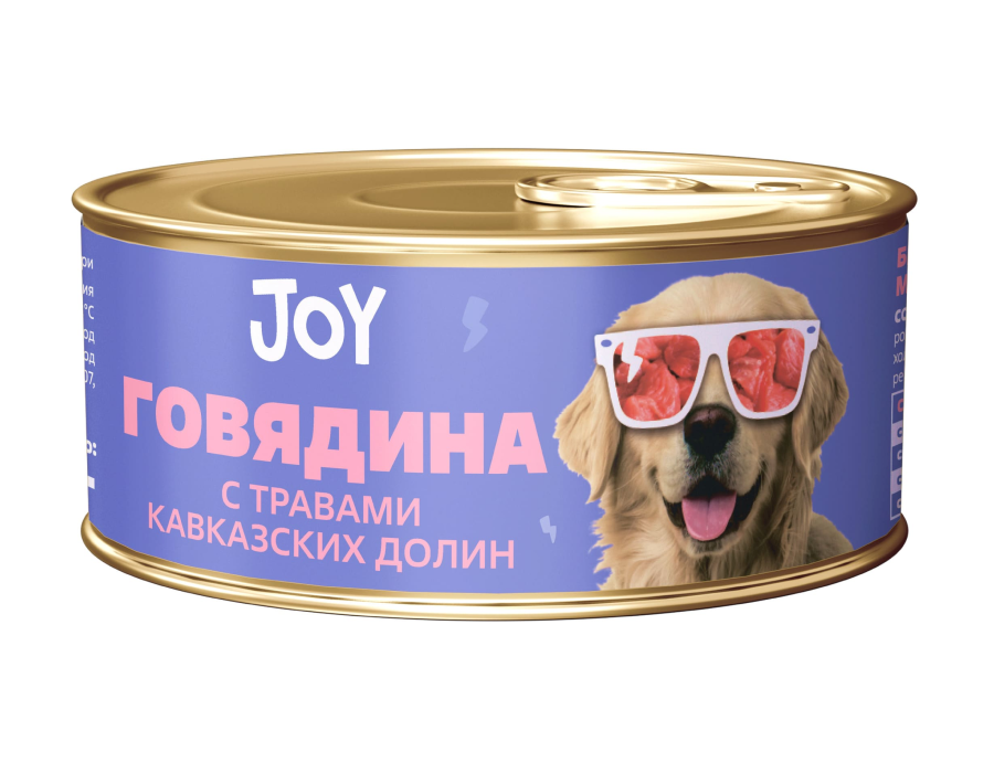 Беззерновой влажный корм Joy (Джой) для взрослых собак мелких пород, говядина и цыпленок, 100 гр
