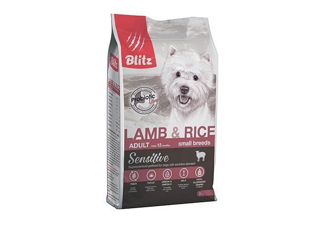BLITZ Sensitive д/собак мелких пород Ягненок с пробиотиками 2 кг