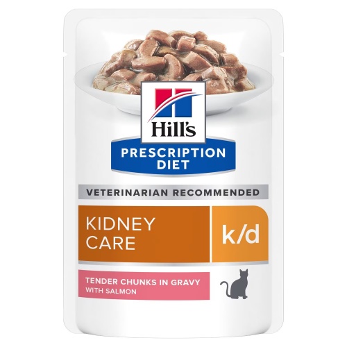 Ветеринарный влажный корм для кошек при болезни почек Hill's (Хиллс) Prescription Diet k/d, Лосось, 85 гр