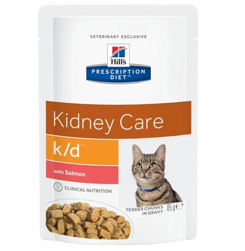 Ветеринарный влажный корм для кошек Hill's (Хиллс) HPD Feline K/D, при болезни почек, лосось, 85 гр