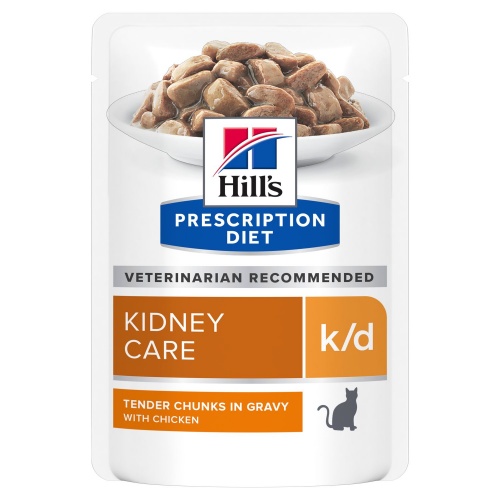 Ветеринарный влажный корм для кошек (здоровье почек) Hill's (Хиллс) Prescription Diet k/d Kidney Care, с курицей, 85 г