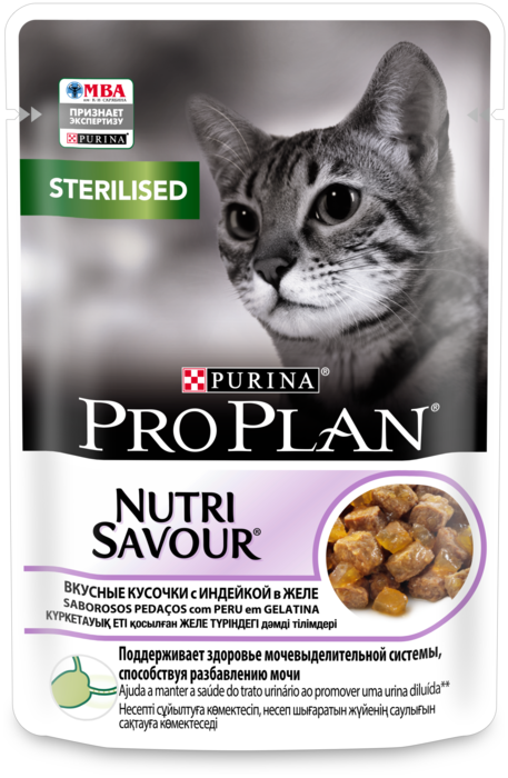 Влажный корм для стерилизованных кошек Pro Plan (ПроПлан), индейка, 85 гр