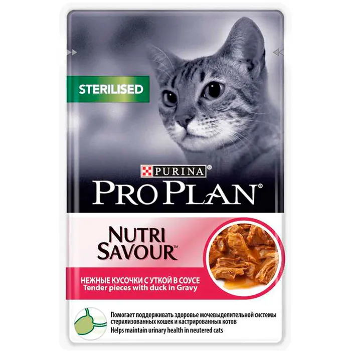 Влажный корм для стерилизованных кошек Pro Plan (ПроПлан), утка, 85 гр