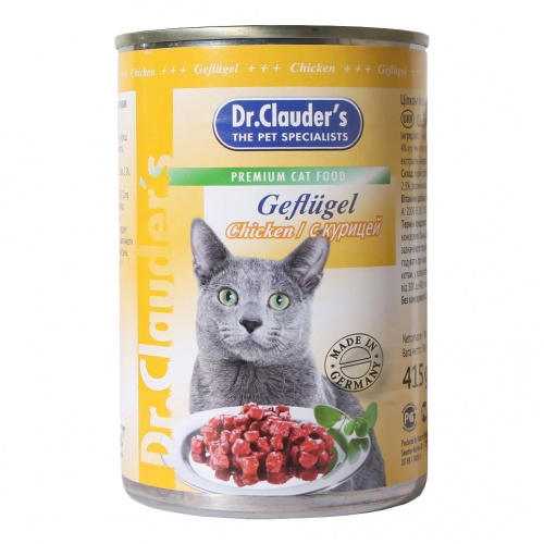 Влажный корм для кошек Dr.Clauder’s (Доктор Клаудер), курица, 415 гр