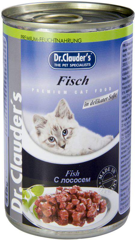 Влажный корм для кошек Dr.Clauder’s (Доктор Клауде), рыба и лосось, 415 гр