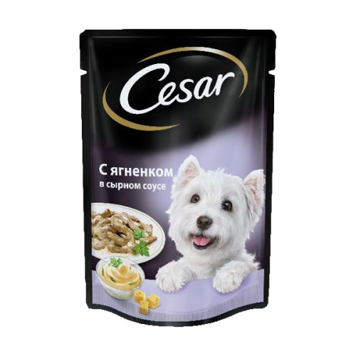 Влажный корм для собак CESAR (Цезарь), ягненок в сырном соусе