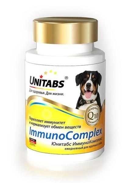 Ежедневные витамины для собак крупных пород Юнитабс (Unitabs) Immuno  Complex, 100 шт – купить в Томске и Северске за 990 рублей
