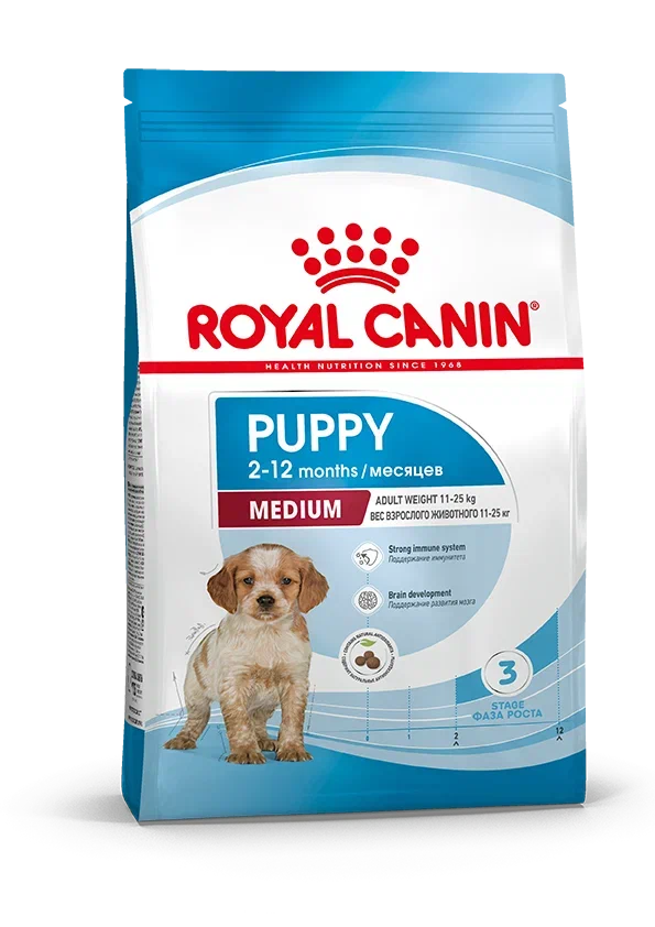 Сухой корм для щенков средних пород Royal Canin (Роял Канин) Medium Puppy