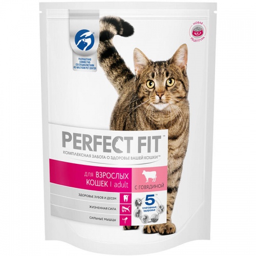 Сухой корм Перфект Фит (Perfect Fit) для взрослых кошек Говядина