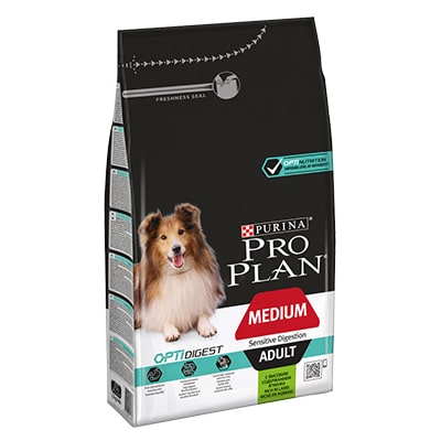 Сухой корм для собак средних пород с чувствительным пищеварением Pro Plan (ПроПлан) Ягненок/рис, 14 кг