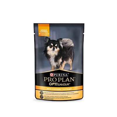 Влажный корм контроль веса для собак миниатюрных пород ProPlan (ПроПлан), с курицей в соусе, 100 гр