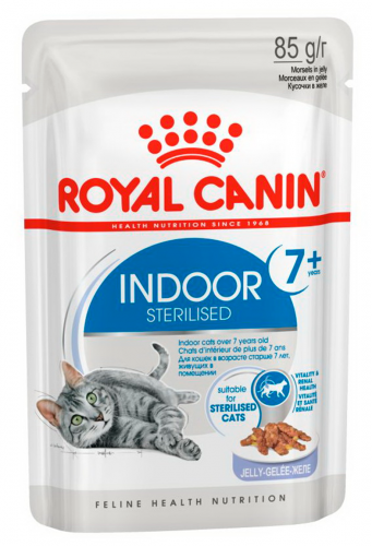 Влажный корм для кошек Royal Canin (Роял Канин) Indoor Sterilised в соусе 7+, 85 г.