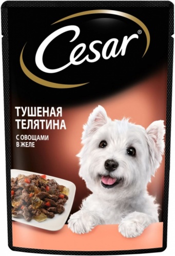 Пауч для маленьких пород собак телятина-овощи CESAR 85г