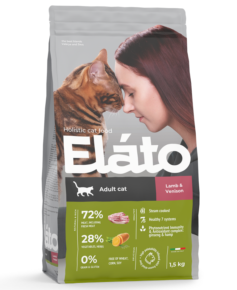 Корм для кошек с ягненком и олениной Elato