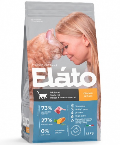 Сухой для стерилизованных и малоактивных кошек Elato