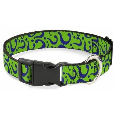 Ошейник для собак с пластиковой застёжкой, Buckle-Down Загадочник Лого, зеленый цвет