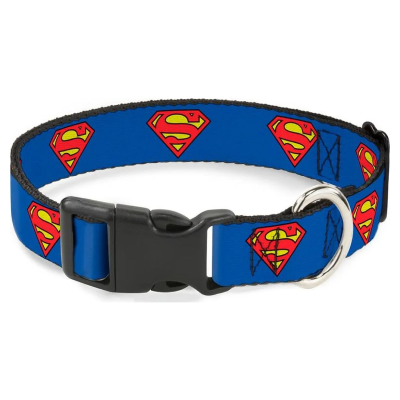 Ошейник для собак с пластиковой застёжкой, Buckle-Down Супермен, синий цвет