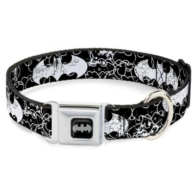 Ошейник для собак с металлической застежкой,  Buckle-Down Бэтмен лого, черный цвет